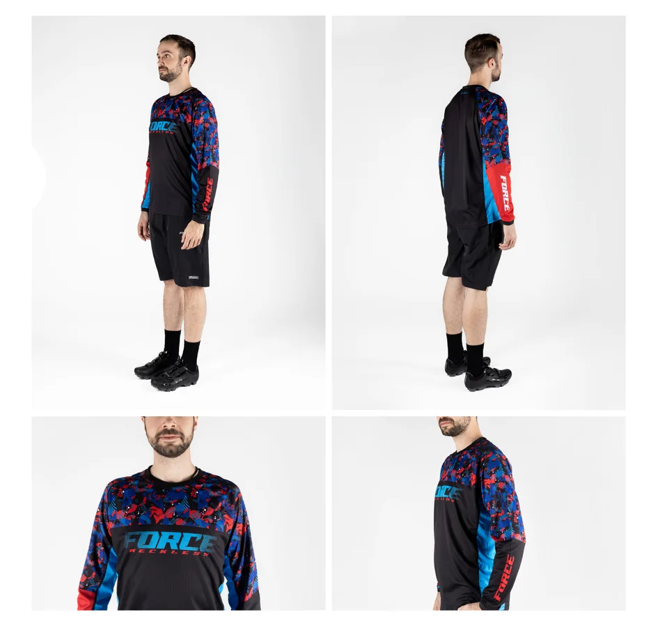 dres F RECKLESS dl. rukáv, černo-červeno-modrý
