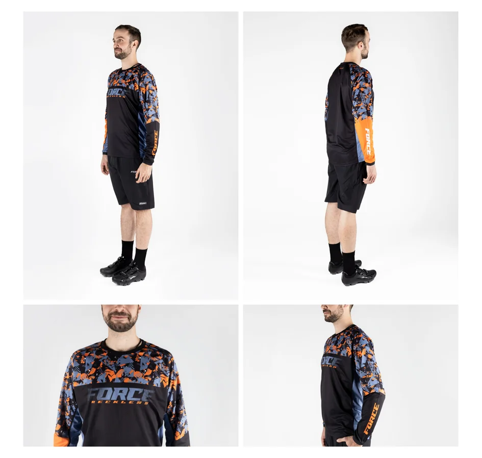 dres F RECKLESS dl. rukáv, černo-oranžový