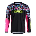 dres F RECKLESS dl. rukáv, černo-růžovo-fluo