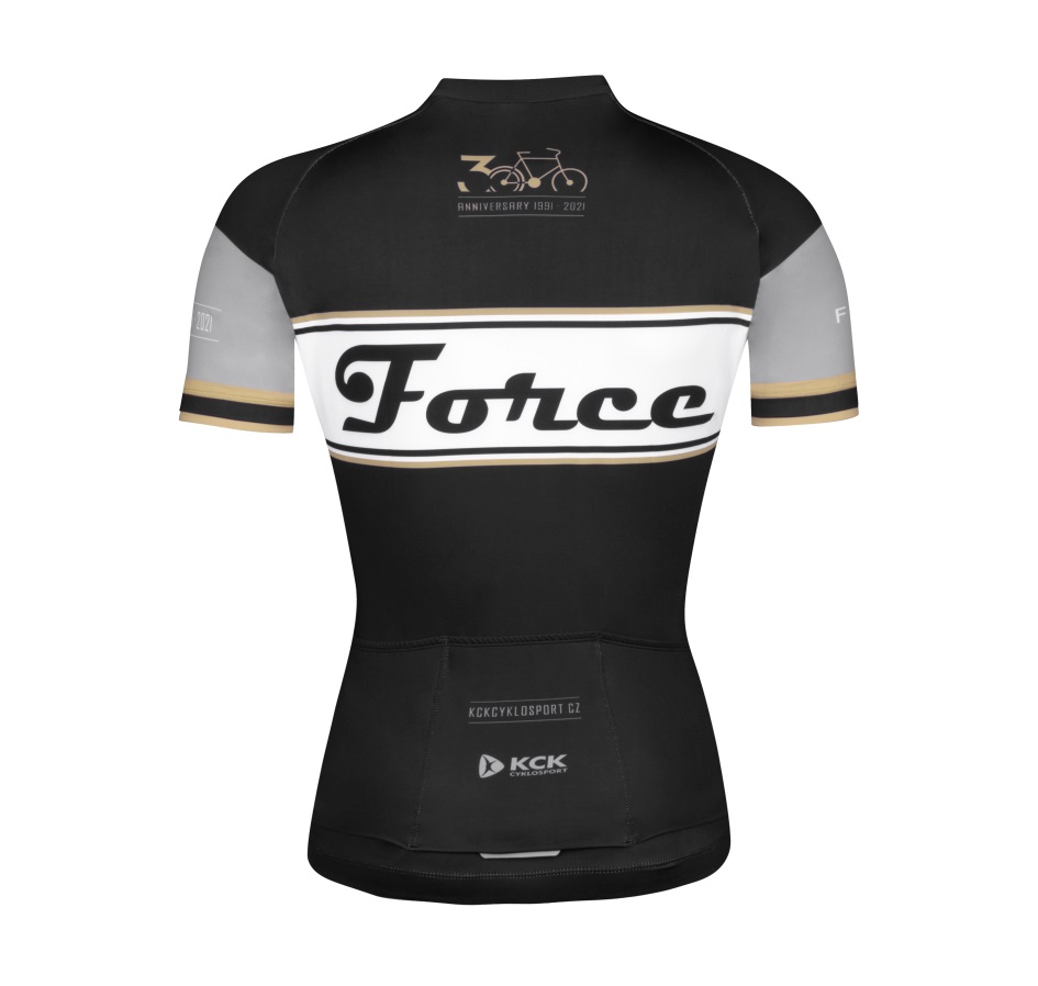 dres F RETRO UNI kr. rukáv, černo-zlatý