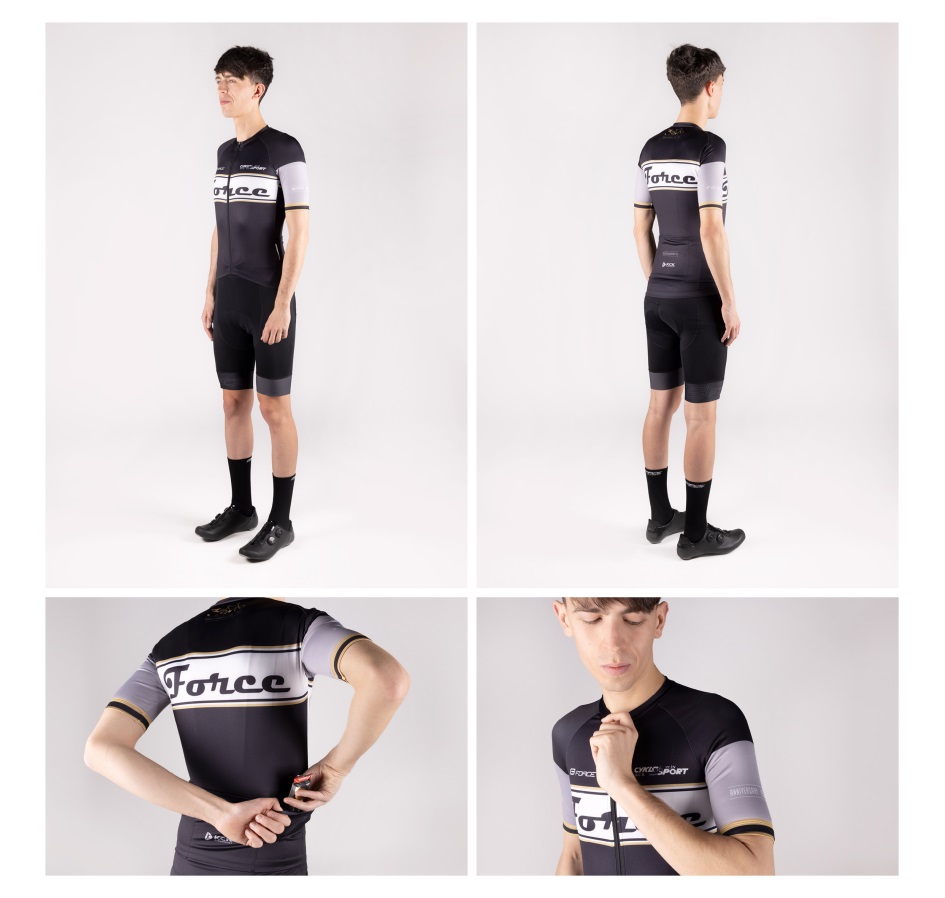 dres F RETRO UNI kr. rukáv, černo-zlatý