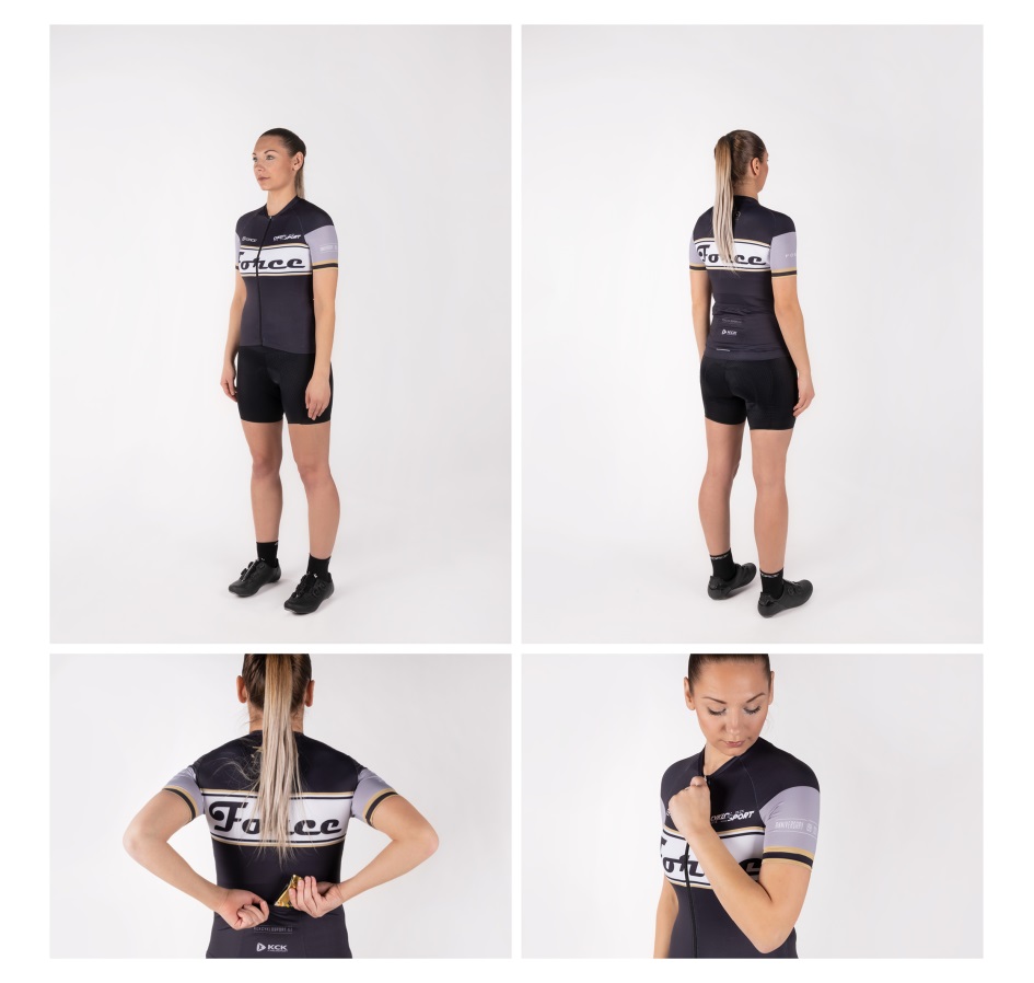 dres F RETRO UNI kr. rukáv, černo-zlatý
