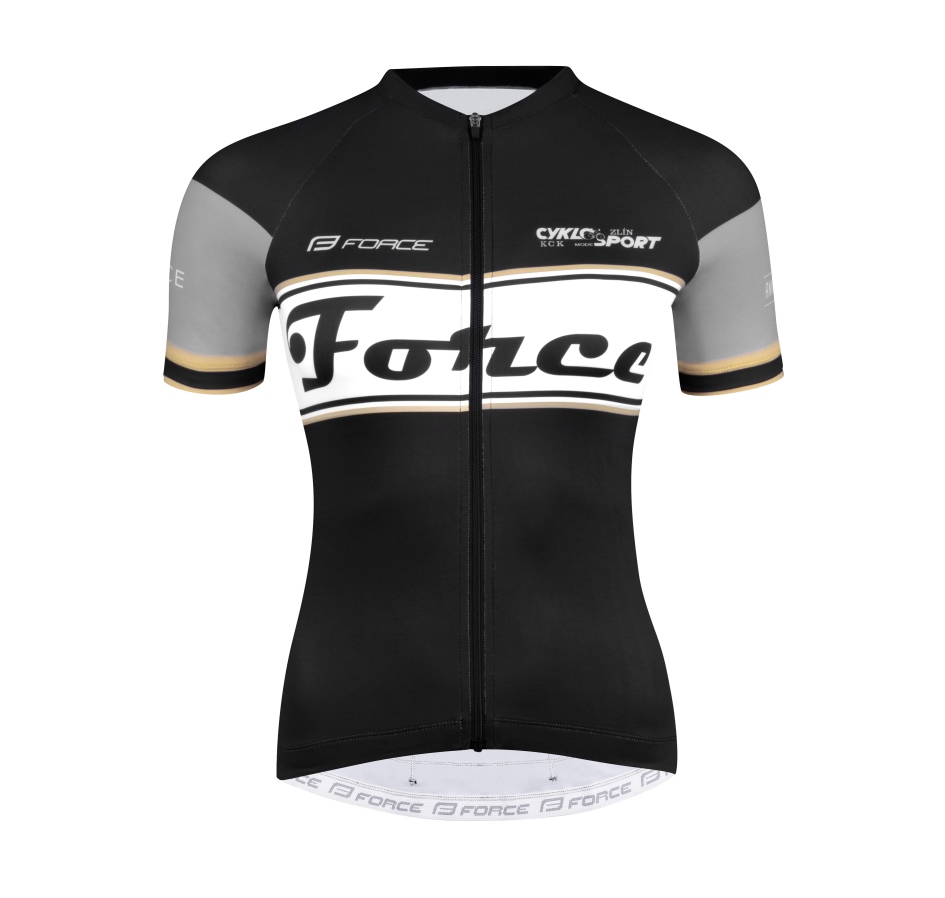 dres F RETRO UNI kr. rukáv, černo-zlatý XS