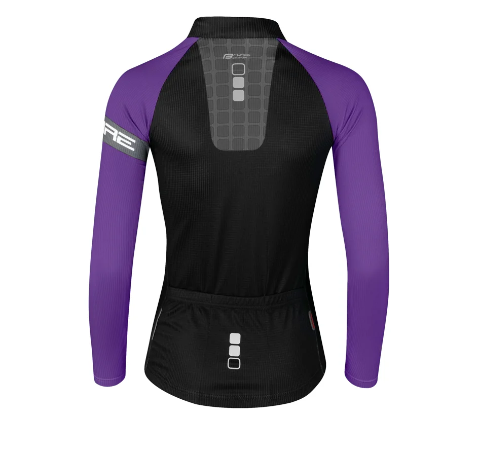 dres F SQUARE LADY dl. rukáv, černo-fialový