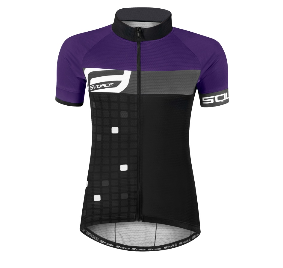 dres F SQUARE LADY kr. rukáv, černo-fialový S