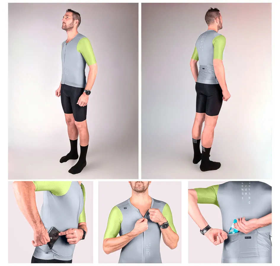 dres FORCE LIMIT kr. rukáv, šedo-limetkový