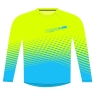 dres FORCE MTB ANGLE dlouhý rukáv, fluo-modrý
