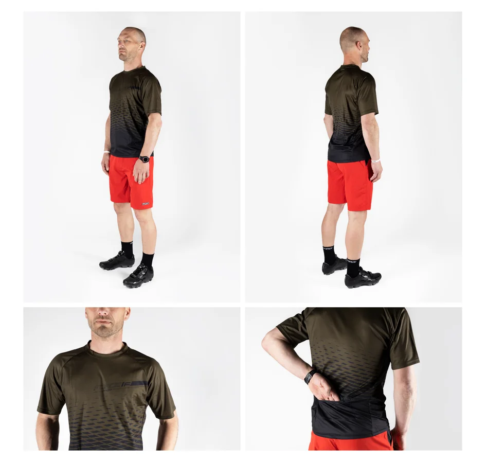 dres FORCE MTB ANGLE kr. rukáv, army