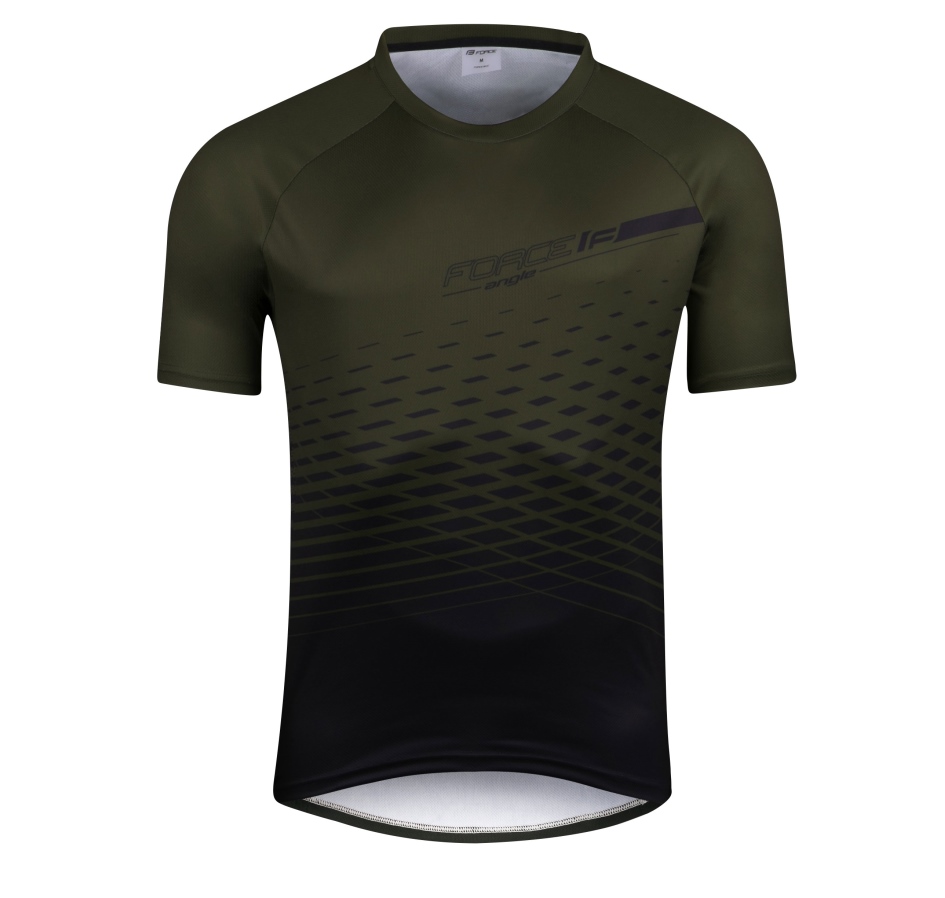 dres FORCE MTB ANGLE kr. rukáv, army XS