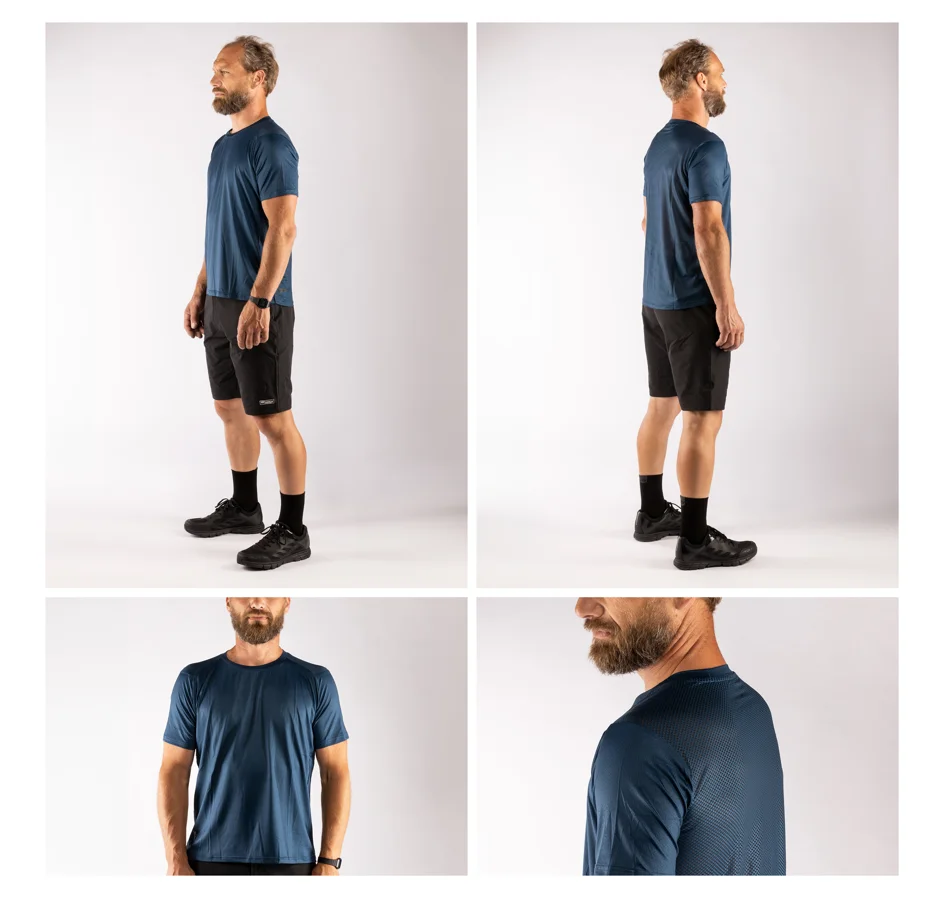 dres FORCE MTB MOUNT krátký rukáv, tm. modrý