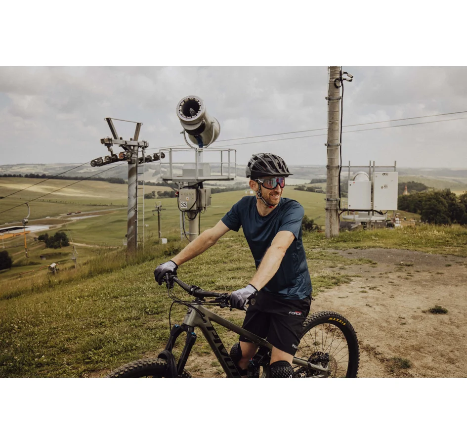 dres FORCE MTB MOUNT krátký rukáv, tm. modrý