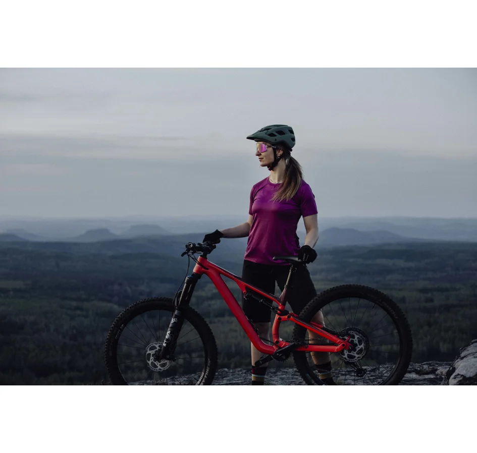 dres FORCE MTB MOUNT LADY kr. rukáv, fialový