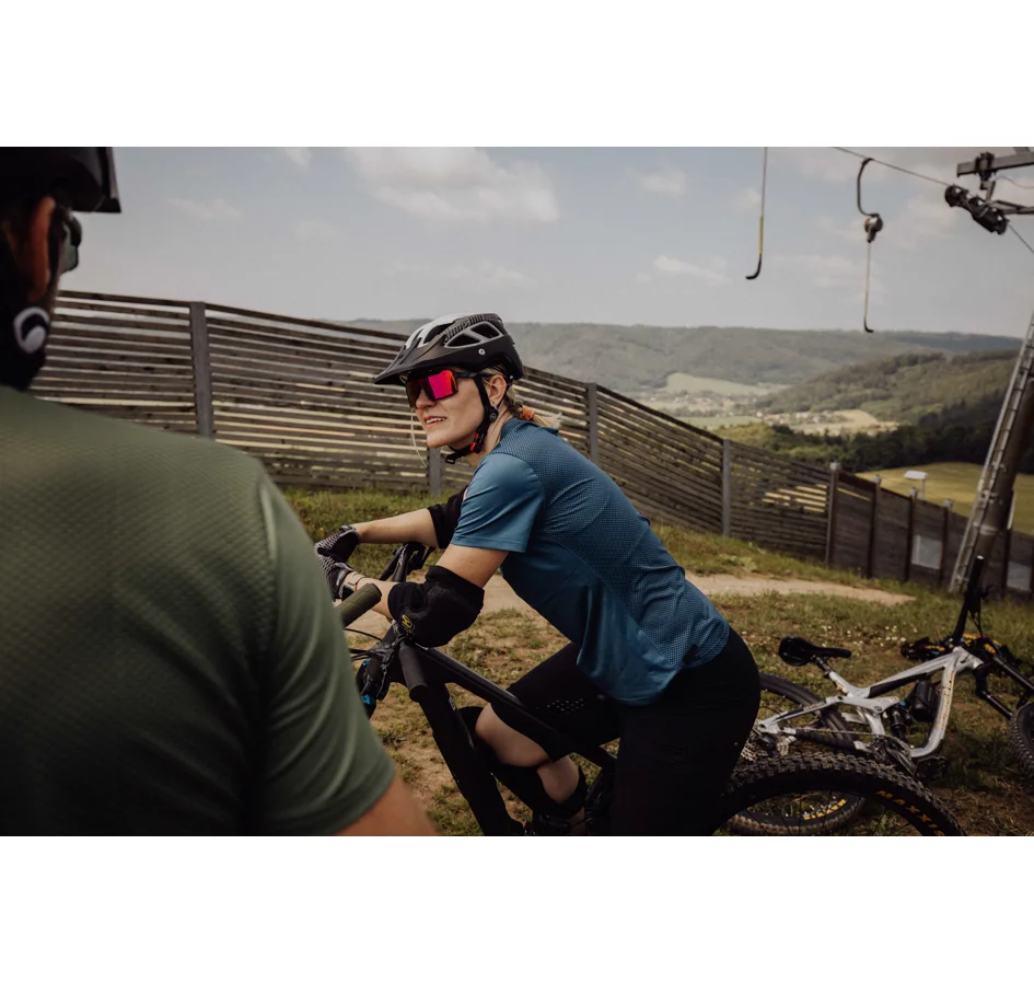 dres FORCE MTB MOUNT LADY kr. rukáv, modrý