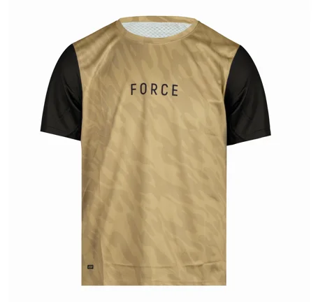 dres FORCE MTB RULES kr. rukáv, béžový