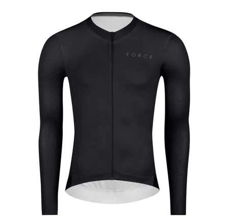 dres FORCE PLAIN dlouhý rukáv, černý