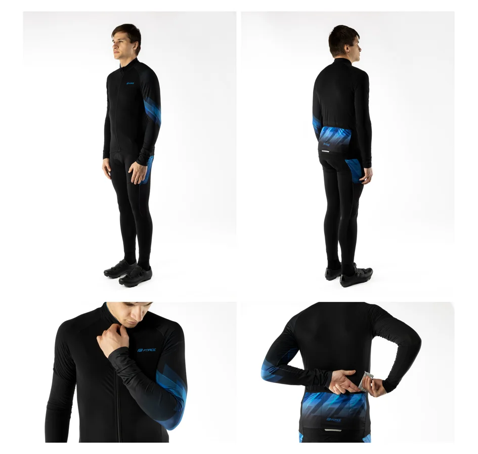 dres FORCE RIDGE dlouhý rukáv, černo-modrý