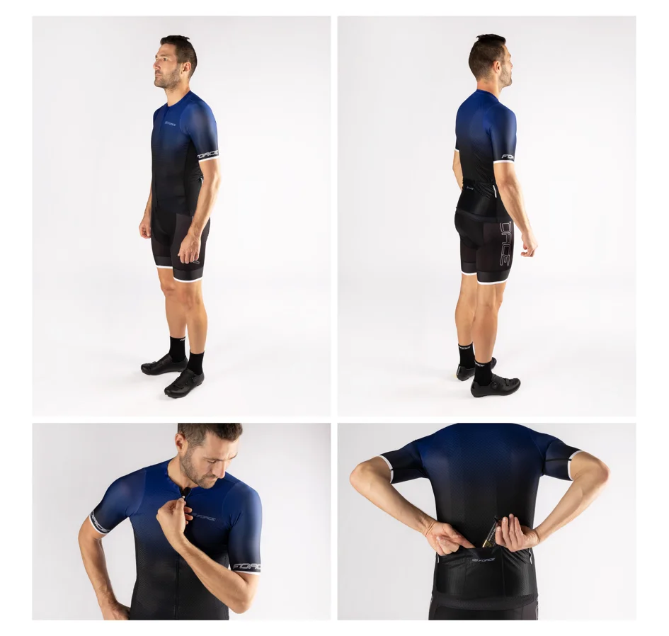 dres FORCE SMOOTH krátký rukáv, modro-černý