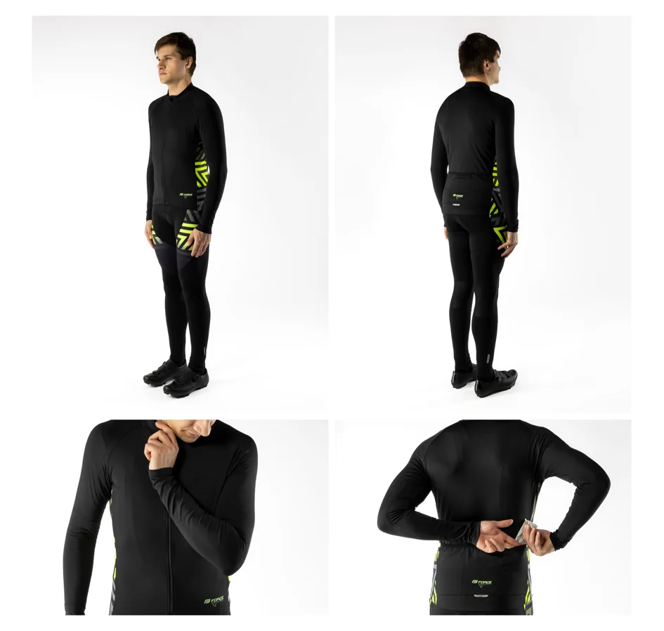 dres FORCE SPIKE dlouhý rukáv, černo-fluo