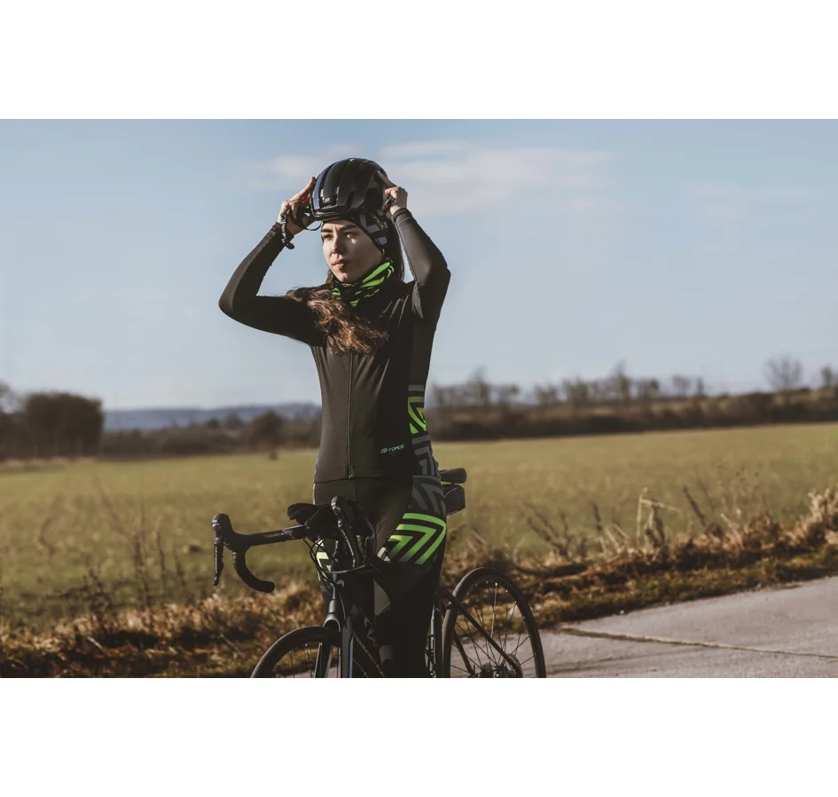 dres FORCE SPIKE dlouhý rukáv, černo-fluo