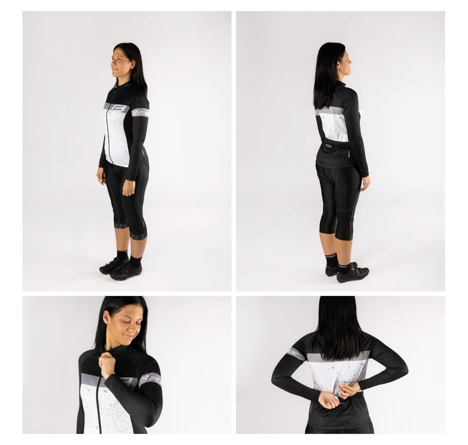 dres FORCE SPRAY LADY dlouhý rukáv, bílo-černý