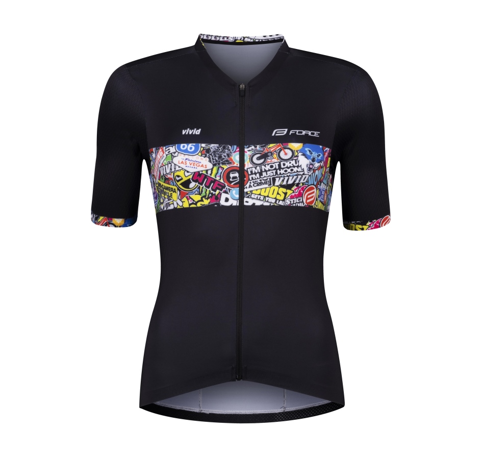 dres FORCE VIVID LADY kr. rukáv, černý XS