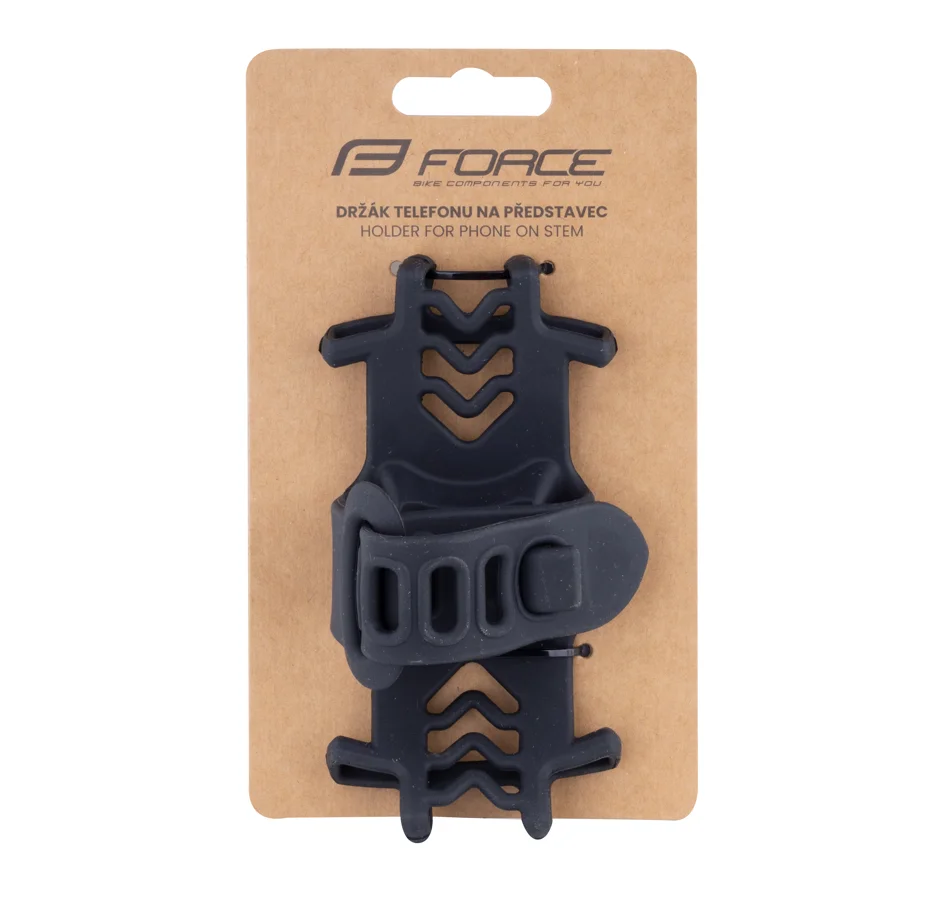 držák telefonu FORCE na představec, silikon černý