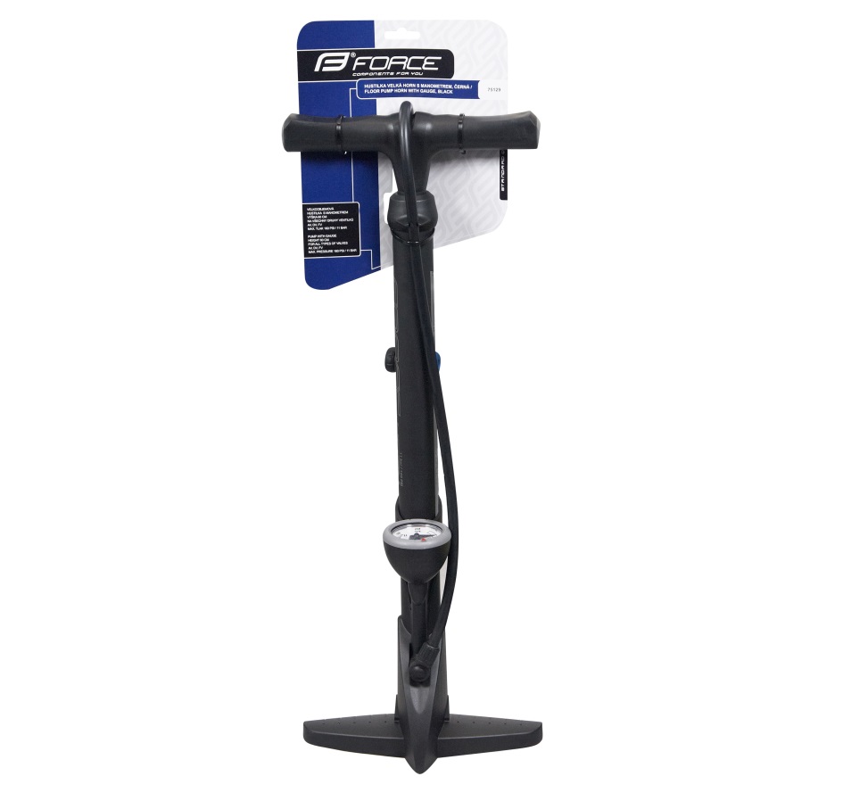 floor pump FORCE HORN plastic 11b black