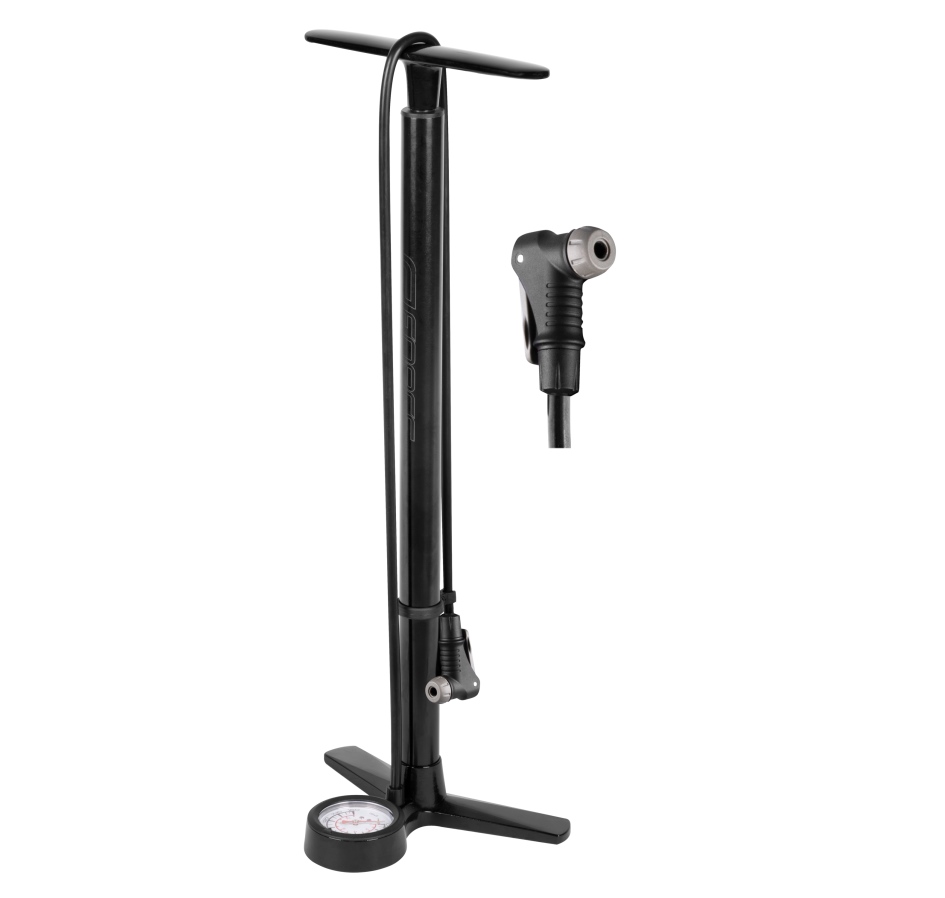 floor pump FORCE MAGNA 2.0 alloy, 11 bar, black