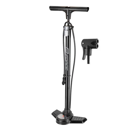 floor pump FORCE SCALE steel, 11 bar, black