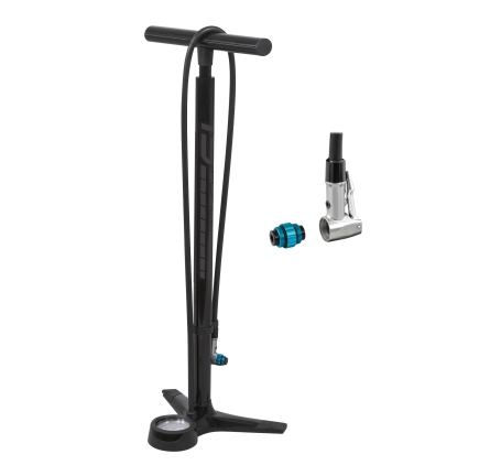 floor pump FORCE WORKSHOP Al 16,5 bar, black