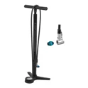 floor pump FORCE WORKSHOP Al 16,5 bar, black