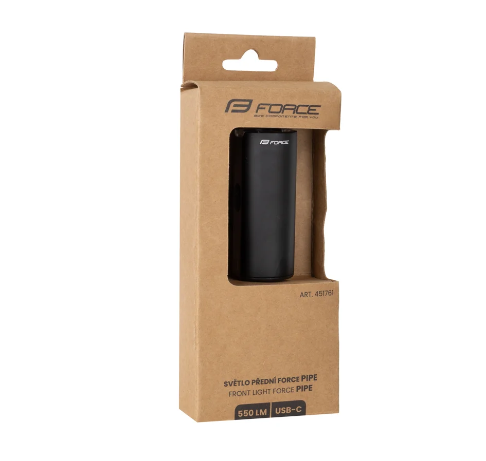 front light FORCE PIPE 550LM USB, black