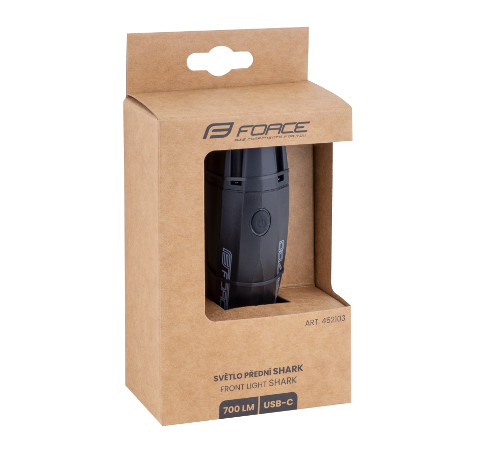 front light FORCE SHARK 700LM USB, black