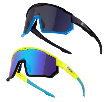 glasses F DRIFT 1x fluo+1x black,contrast+blk SET