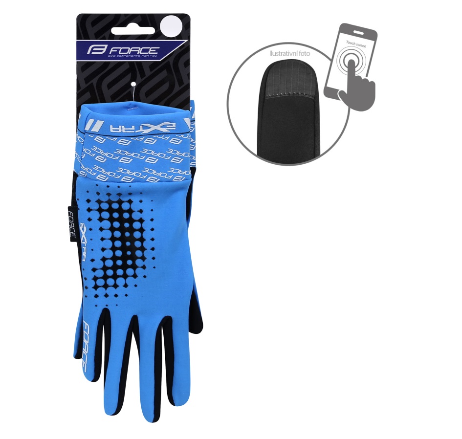 gloves F EXTRA 17, spring-autumn, blue 