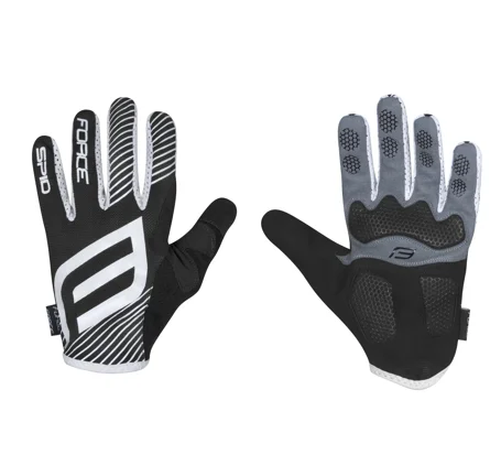 gloves F MTB SPID summer, w/o fastening, black 