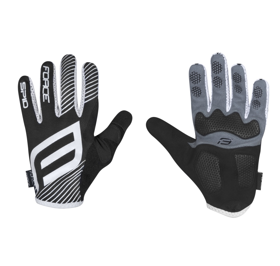 gloves F MTB SPID summer, w/o fastening, black 