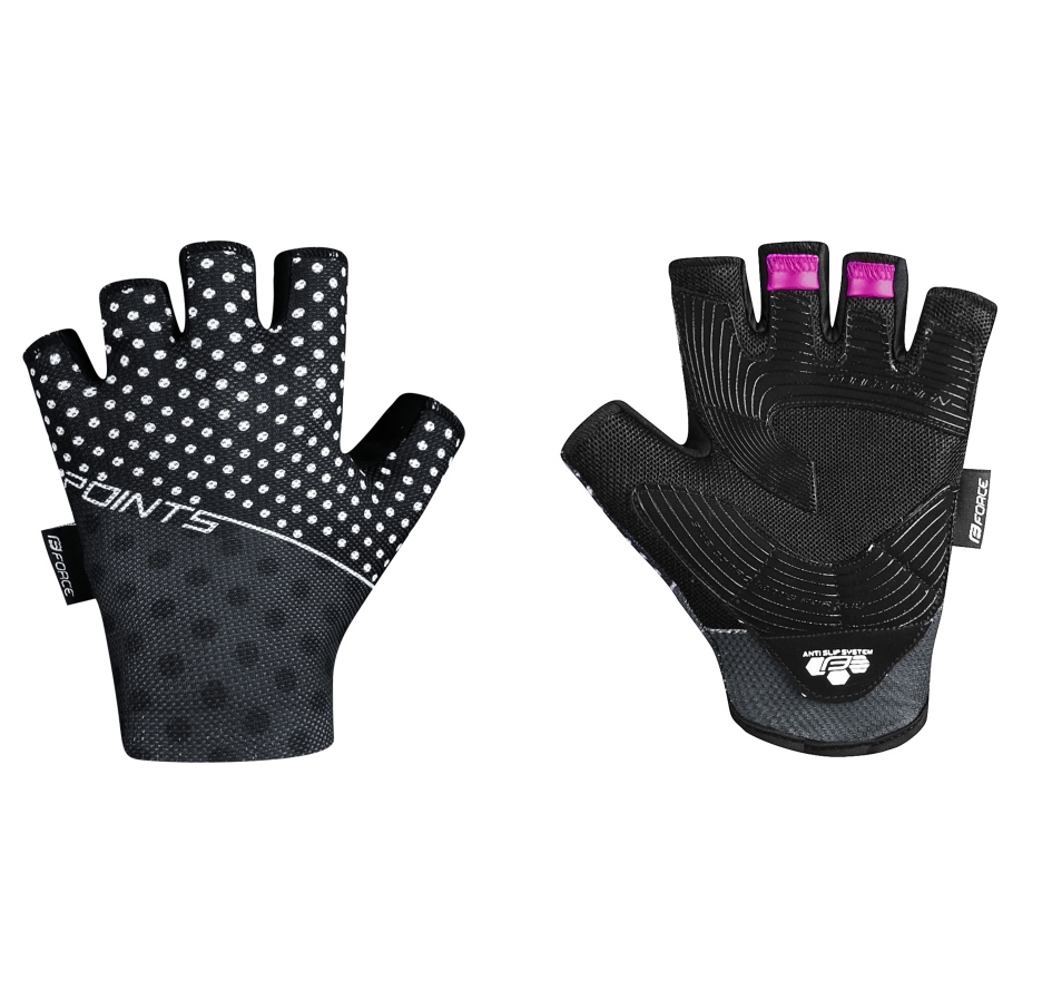 gloves F POINTS LADY w/o fastening, black-white