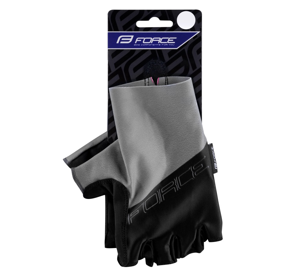 gloves FORCE EVEN w/o fastening, grey-black