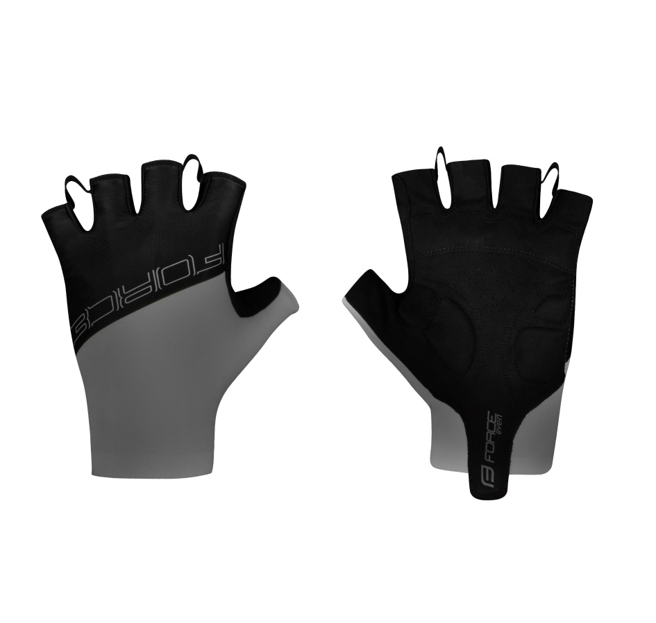 gloves FORCE EVEN w/o fastening, grey-black S