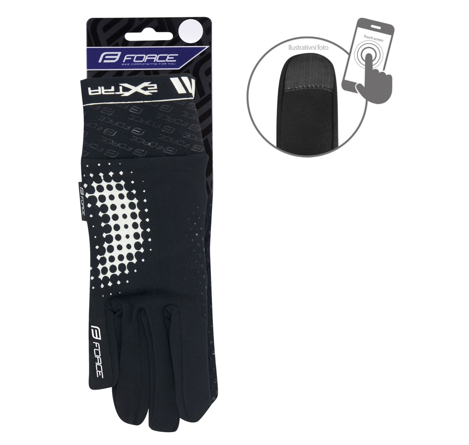 gloves FORCE EXTRA, spring-autumn, black 