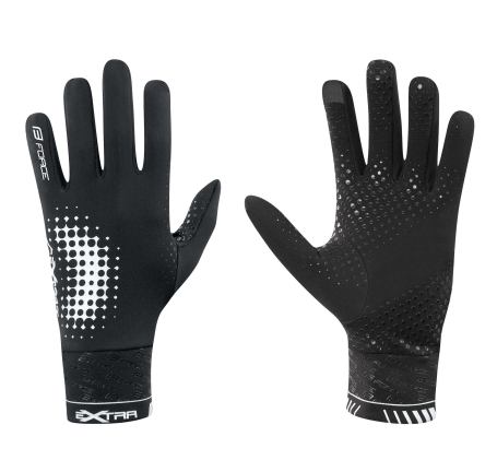 gloves FORCE EXTRA, spring-autumn, black 