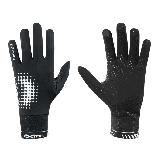 gloves FORCE EXTRA, spring-autumn, black 