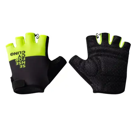 gloves FORCE FINE, black-fluo