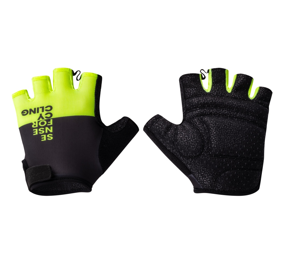 gloves FORCE FINE, black-fluo XL