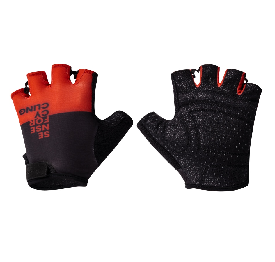 gloves FORCE FINE, black-red L