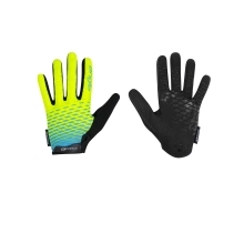 gloves FORCE KID MTB ANGLE summer, fluo-blue