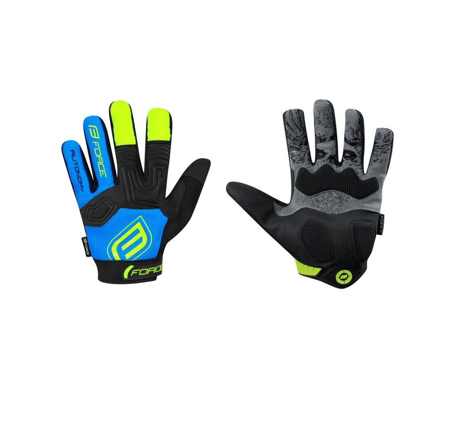 gloves FORCE KID MTB AUTONOMY, black-blue