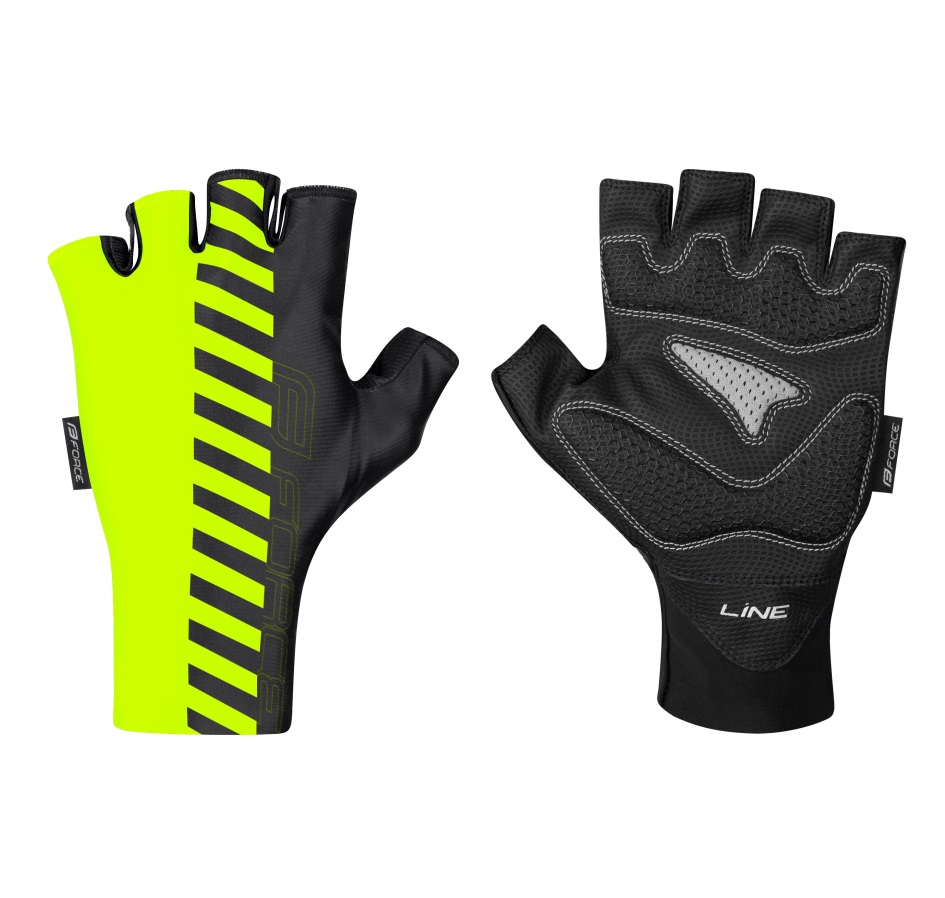 gloves FORCE LINE w/o fastening, fluo-black