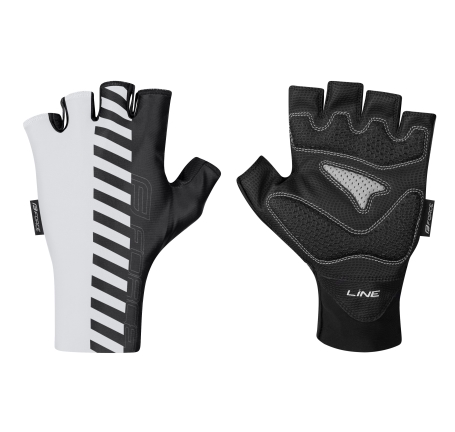 gloves FORCE LINE w/o fastening, white-black